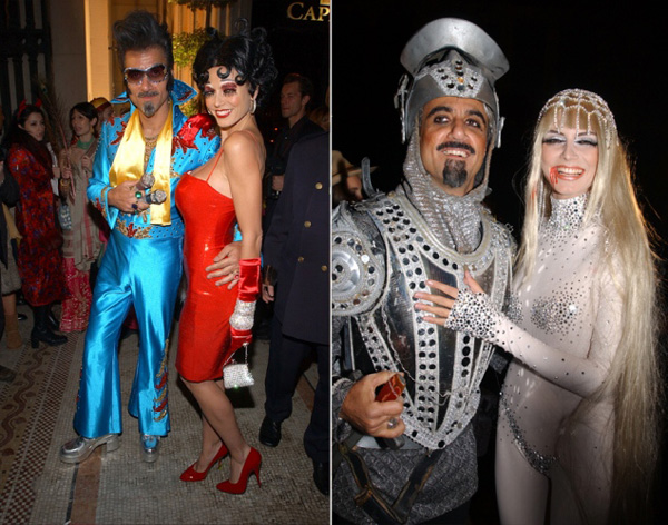 Heidi Klum và người chồng trước đó, stylist Ric Pipino trong bữa tiệc Halloween năm 2002 và 2001.
