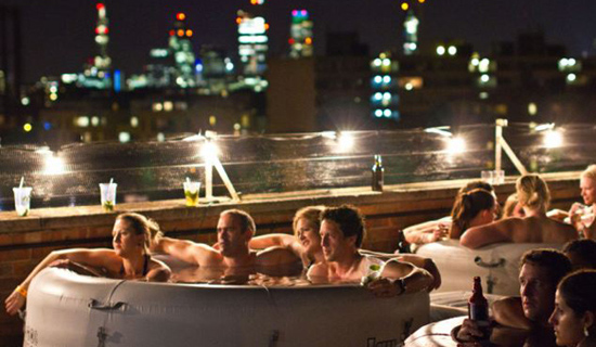 London movie fans relax and enjoy their favourite films at Hot Tub Cinema