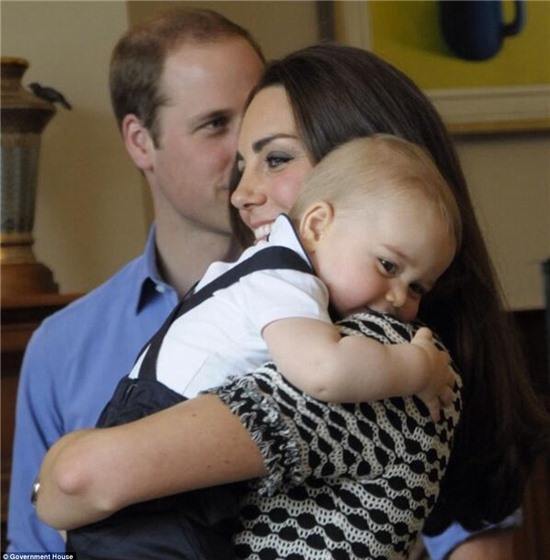 Prince George was accompanied by the Duke and Duchess on a playdate with ten lucky families at Government House in Wellington on Wednesday