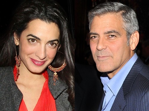 George Clooney và vợ. 